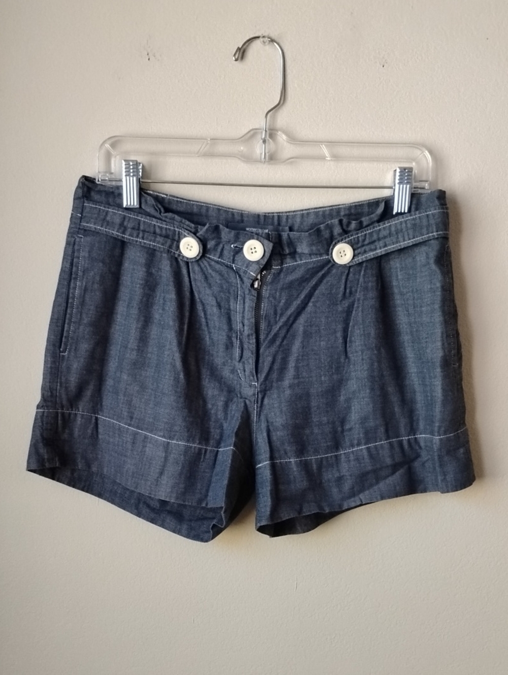 Vintage Y2K Women'Secret Dark Denim Casual Shorts with Button Detail
